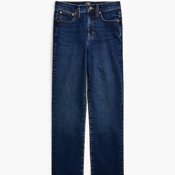 J. Crew Essential Straight Jean in All-Day Stretch -  Dark Indigo Rinse, 31 - Picture 3 of 9